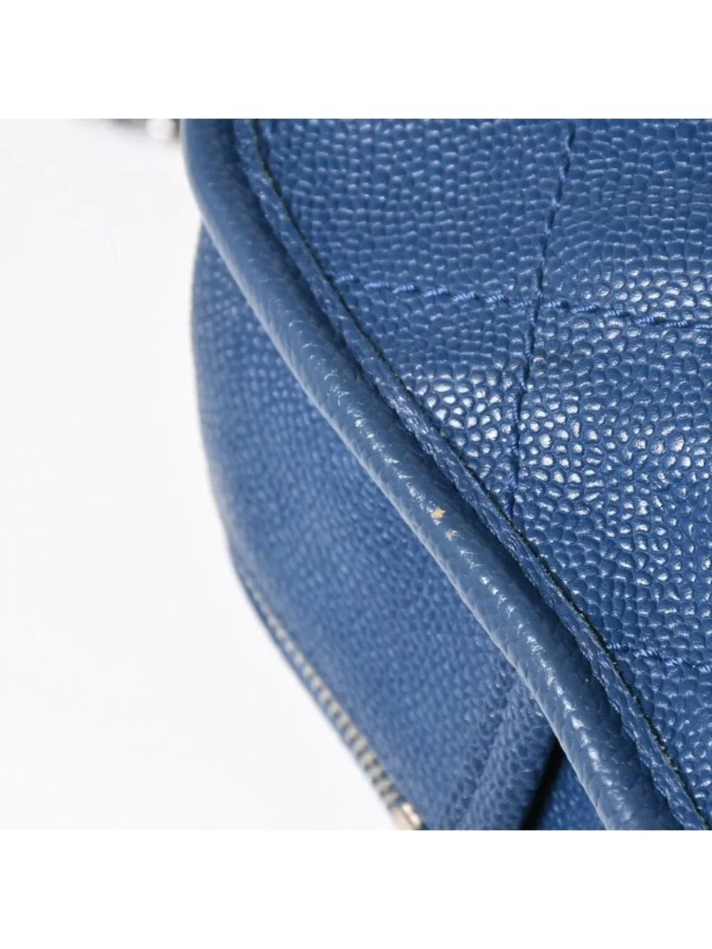 Chanel Deauville Line Chain Shoulder Bag CC Logo Caviar Leather Blue